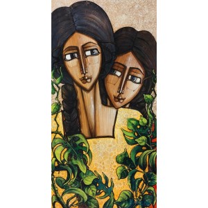 Shazia Salman, 24 x 48 Inch, Acrylics on Canvas, Figurative Painting, AC-SAZ-079